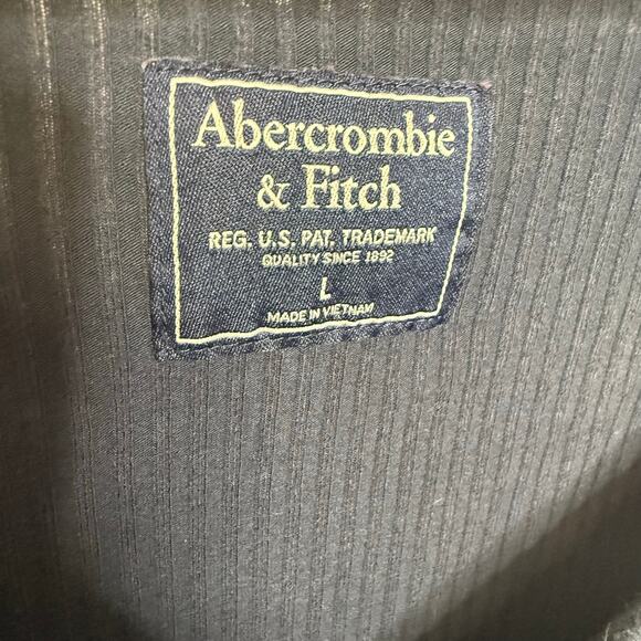 ABERCROMBIE & FITCH Y2K Bella Swan Ribbed Knit Henley Top Navy Large - Picture 9 of 16